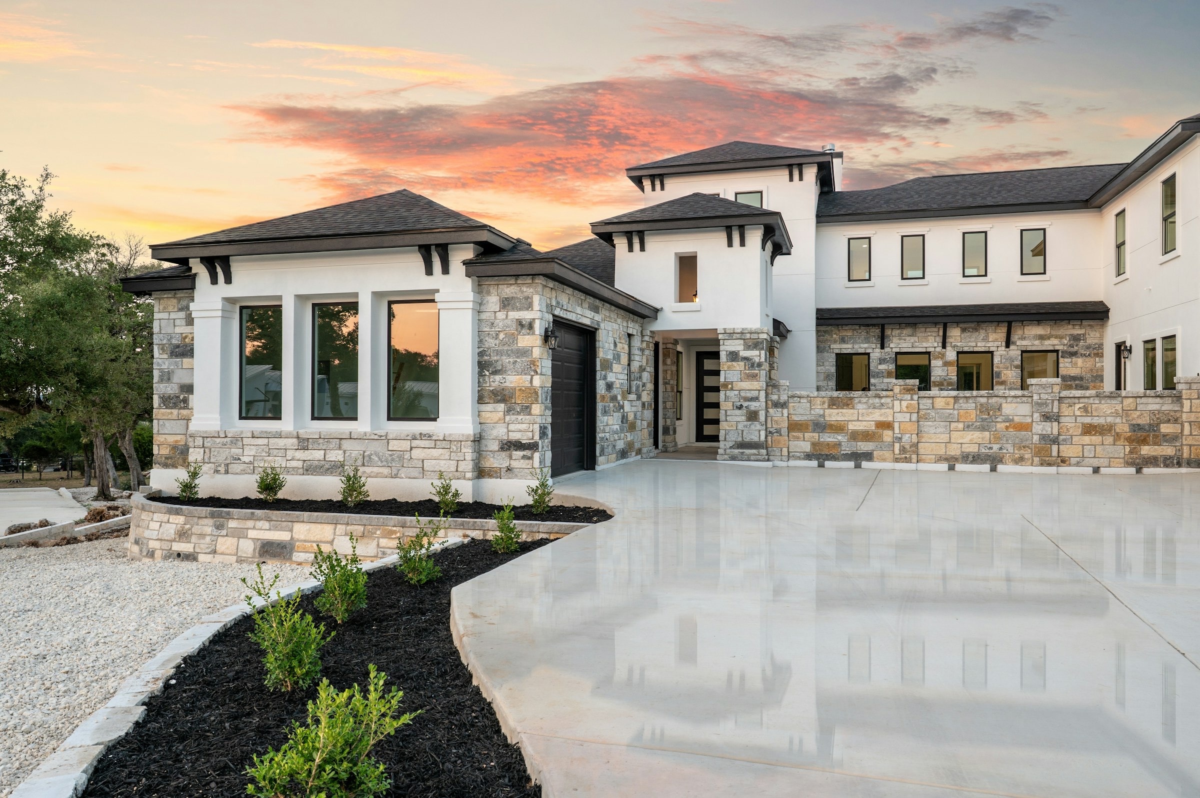 Luxury Harare property exterior at dusk